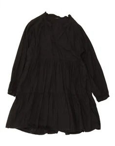 J. CREW Womens Long Sleeve A-Line Dress UK 16 Large Black Cotton AQ03 - Picture 1 of 3