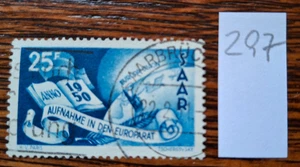 Saarland: Mi.Nr.297 Europarat gestempelt, - Bild 1 von 1