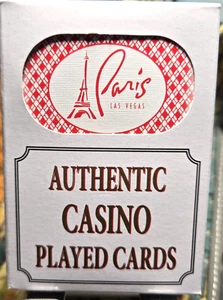 Las Vegas Authentic Casino Played Cards - Paris Casino - Red Deck - Free Rtns - Bild 1 von 4