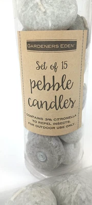 30 Stone Shaped Candles Citronella Outdoor Only Wedding Party Beach Spa 1.75" - Image 1 of 4
