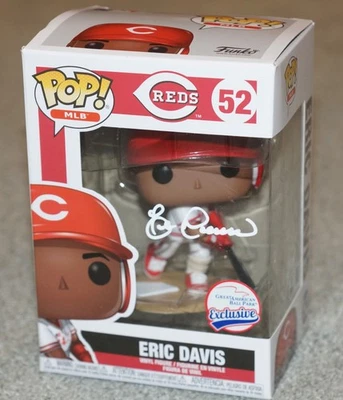 ERIC DAVIS Signed CINCINNATI REDS Funko Pop #52 + BECKETT WITNESS COA #2W356008 - Image 1 of 4