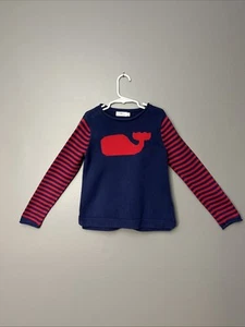 Vineyard Vines Whale Striped Intarsia Crewneck Pullover Sweater Girls XS (5-6) - Picture 1 of 11