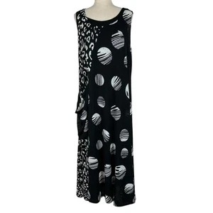 Shana Art to Wear Kleid Damen XL Polka Dot Leopard Midi Modern Chic Lagenlook - Bild 1 von 15