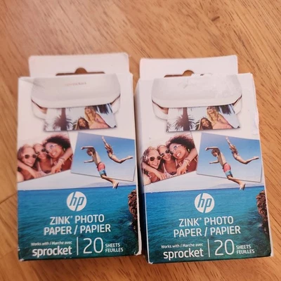 HP Sprocket Zink Photo Paper 2x3" Lot of 2 20 Sheet Boxes New Sealed - Image 1 of 2