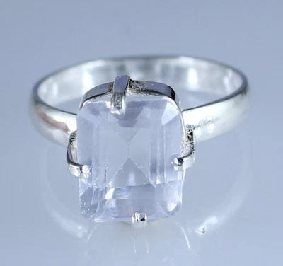 10.40 Ct Natural Emerald Cut White Montana Sapphire Gemstone Men's Ring SEE VDO - Image 1 of 4