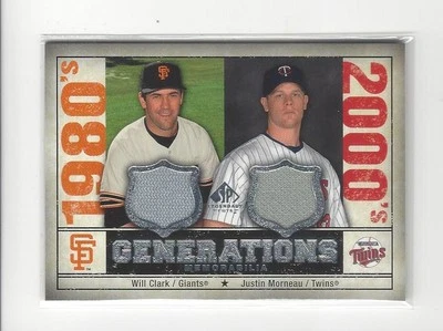 2008 SP Legendary Cuts Generations Will Clark/Justin Morneau JERSEY Twins Giants - Image 1 of 2