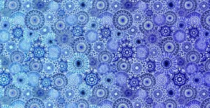 Tesori trapuntati - paesaggio gioiello - ombra medaglione - blu/lavanda, tessuto BTY - Foto 1 di 7