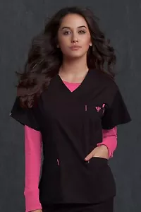 NEW WOMEN MED COUTURE NURSING UNIFORM SIGNATURE V-NECK SCRUB TOP XS-XL #8403 - Picture 1 of 22
