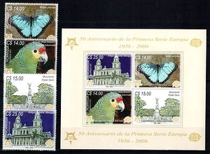 Nicaragua 2005 2006, Mi.#4399-4402 + Bl 329, Sc.#2466-2470, bird, butterfly, MNH - Picture 1 of 1