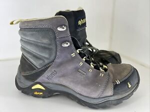 Ahnu Montara Event Waterproof Grey Yellow Vibram Sole Women Ankle Boot Size 7