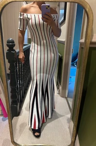 BNWT RP £2081 Gabriela Hearst Antilope white striped knitted dress. Size M - Picture 1 of 11