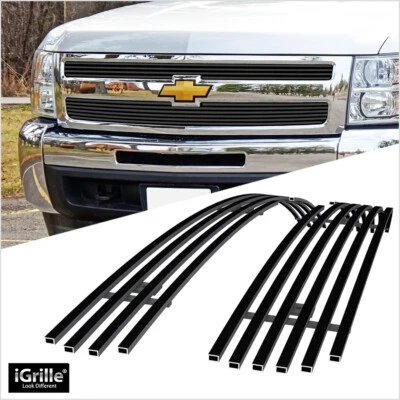 适用于 2007 - 2013 雪佛兰 Silverado 1500 黑色钢坯格栅烧烤垫 — 第 1/4 张图片