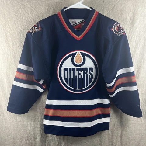 ProPlayer VTG Young Navy Blue Edmonton Oilers Hockey Jersey Size Small/Medium Cover