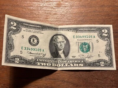 US 2 Dollar Bill 1976 Bicentennial with image of President Jefferson - Image 1 of 2