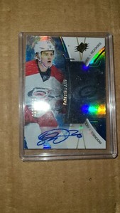 2016 17 SPX Autograph #152/165 Rookie #210 Sebastian Aho Carolina Hurricanes