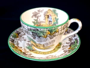 Beautiful Copeland Spode Byron Green Trim Cup And Saucer - Picture 1 of 5