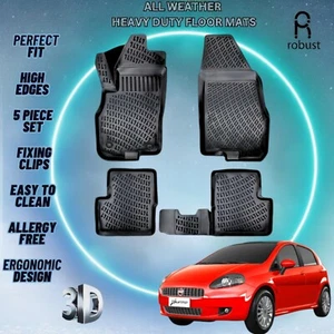 Custom Car Floor Mats Fits Fiat Grande Punto 2005-2012 Rubber All Weather Liners - Picture 1 of 8