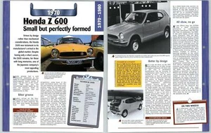 Honda Z 600 - 1970/1980 A Century Of Cars - Hachette Page - Picture 1 of 1