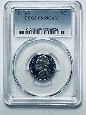 1973-S Jefferson Nickel PCGS PR69CAM - Image 1 of 4