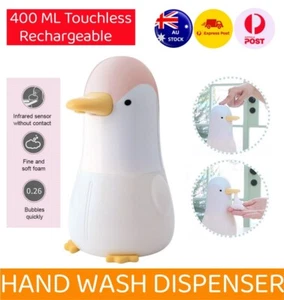400ml Kids Handwash Dispenser Automatic Soap Penguin Style Touchless Foaming - Picture 1 of 11