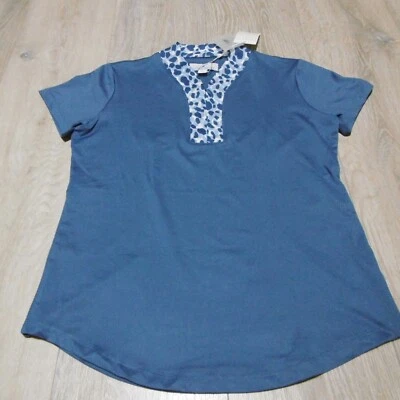 Camisa de golf deportiva Haley pequeña para mujer azul índigo SS 1/4 cremallera cuello en V Foto 1 de 4