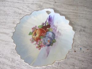 Vintage handbemalte Schmuckschale Obst & Blumenmuster 7" - Japan - Bild 1 von 3