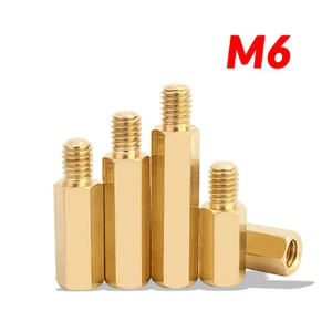 Hex Brass Standoff Spacer Screw Pillar PCB PC M6 10mm-100mm Computer Motherboard - Photo 1/17