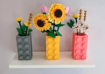 Brick Style Vase for LEGO Botanicals, Flowers, Utensils, Stationary, Gifts - Image 1 of 4