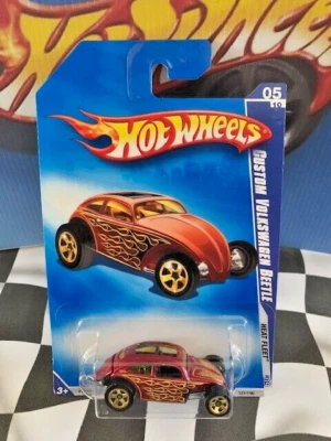 Hot Wheels 2009 HW Heat Fleet 5/10 121 personalizado Volkswagen Beetle rojo apertura 5 velocidades Foto 1 de 2