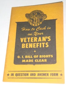 Little Blue Book 1826, Your Veteran's Benefits..., print circa 1948 - VINTAGE - Picture 1 of 1