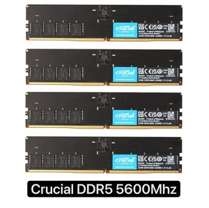 Crucial 128GB 4X32GB DDR5 5600MHz PC5-44800 DIMM Desktop Memory Ram CT32G56C46U5 - Picture 1 of 7
