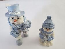Pair of Ceramic Snowman Figurines, Snow Buddies LS '98 & '99