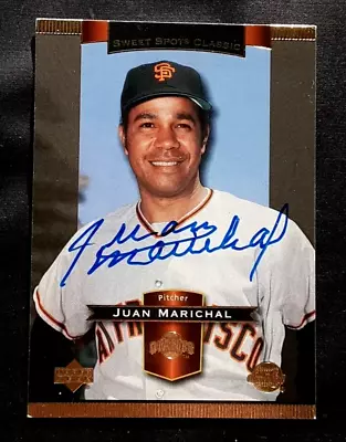 JUAN MARICHAL HOF PITCHER GIANTS SIGNED AUTOGRAPHED UPPER DECK BASEBALL CARD - Image 1 of 2