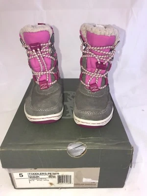 Timberland Girls' Winterfest Waterproof Insulated Boots Grey/Purple Size 5 - Image 1 of 4