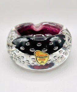 Cenicero de vidrio artístico Joska Bodenmais de colección amatista púrpura bullicante Sommerso pesado - Imagen 1 de 12