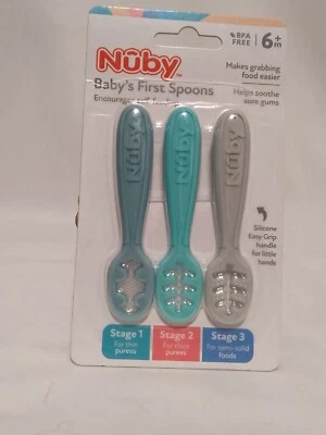 Nuby Baby's First Spoon 3 Stages 6mo + BPA Free New - Image 1 of 4