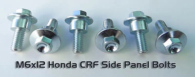 Pernos de panel lateral Honda CRF250R CRF450R '13-'16 6 piezas reemplaza OEM #90126-MEN-A70 Foto 1 de 4