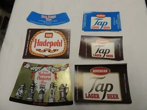 LOT of vintage Hudepohl & Bohemian Tap Brewing Company beer bottle labels - Picture 1 of 7