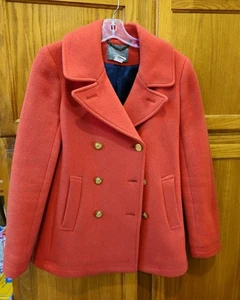 J.CREW STADIUM CLOTH NELLO GORI Majesty Wool Blend Peacoat 49360 Size 2 Coral - Picture 1 of 6