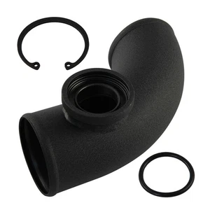 90 Degree 3.0" 76mm Flange Adapter Piping SSQV SQV BOV Blow Off Valve Tube Black - Picture 1 of 8