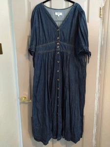 Monsoon Women's Denim Maxi Dress Size 20 - Picture 1 of 4