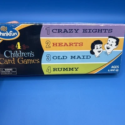 Thinkfun 4 Children’s Card Games - Old Maid, Rummy, Hearts, & Crazy Eights 2002 - Image 1 of 2