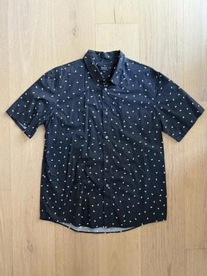 Camisa masculina APC Rue Madame Paris manga curta com botões - Tamanho XL - Preta A.P.C. - Imagem 1 de 4