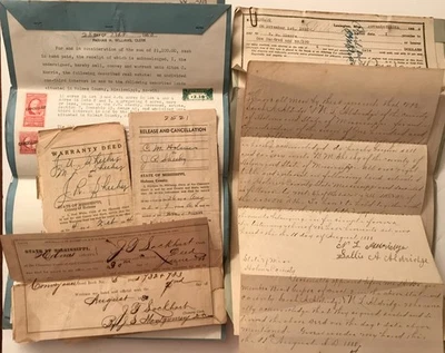 1888-1920s Holmes County Mississippi Deeds, Documents Lot - Sheehy - Image 1 of 4
