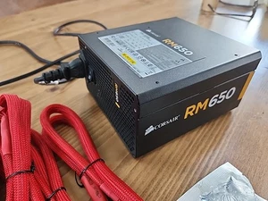 Corsair RM Series RM650 650W 80 Gold Modular Power Supply w/Cables - Tested - Afbeelding 1 van 10