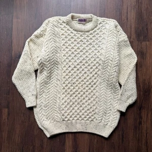 Highland Home Industries Wollpullover creme Zopfmuster XL Schottland - Bild 1 von 6
