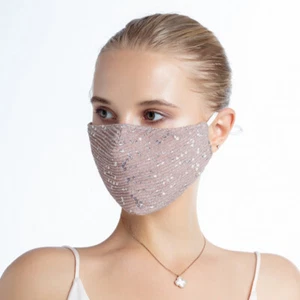 Máscaras faciales de fiesta ostentosas lentejuelas ligeras reutilizables de tela máscaras lavables - Imagen 1 de 30