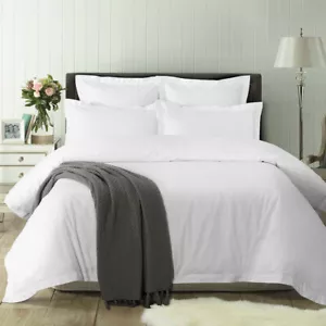 White Tailored Hotel Deluxe Cotton Quilt Cover Set or Accessories by Accessorize - Picture 1 of 9