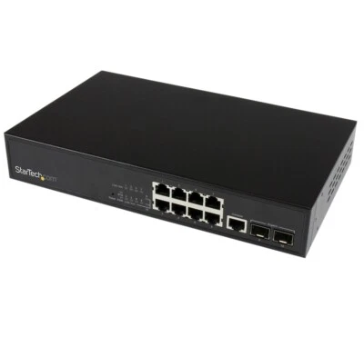 NEW StarTech.com 10 Port L2 Managed Gigabit Ethernet Switch w/ 2 Open SFP Slots - Image 1 of 4