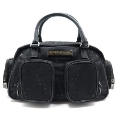 Bolsa satchel logotipo couro bolsa tiracolo SONIA RYKIEL assinatura monograma xo - Imagem 1 de 4